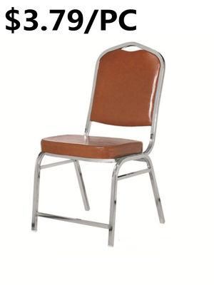 Popular Style Metal Armless Footrest Hotel Dining Silla Banquet Chair