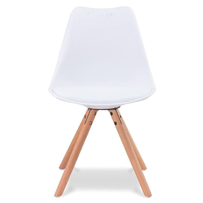 Tulip PP Plastic Dinner Kitchen Dining Chairs with Wooden Legs