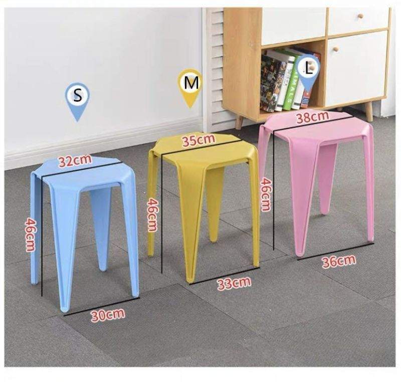 Cheap High Quality Plastic Small Square Stool Stocked Chair