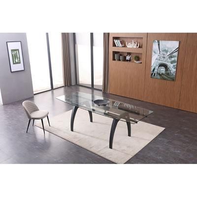Modern Clear Glass Dining Table