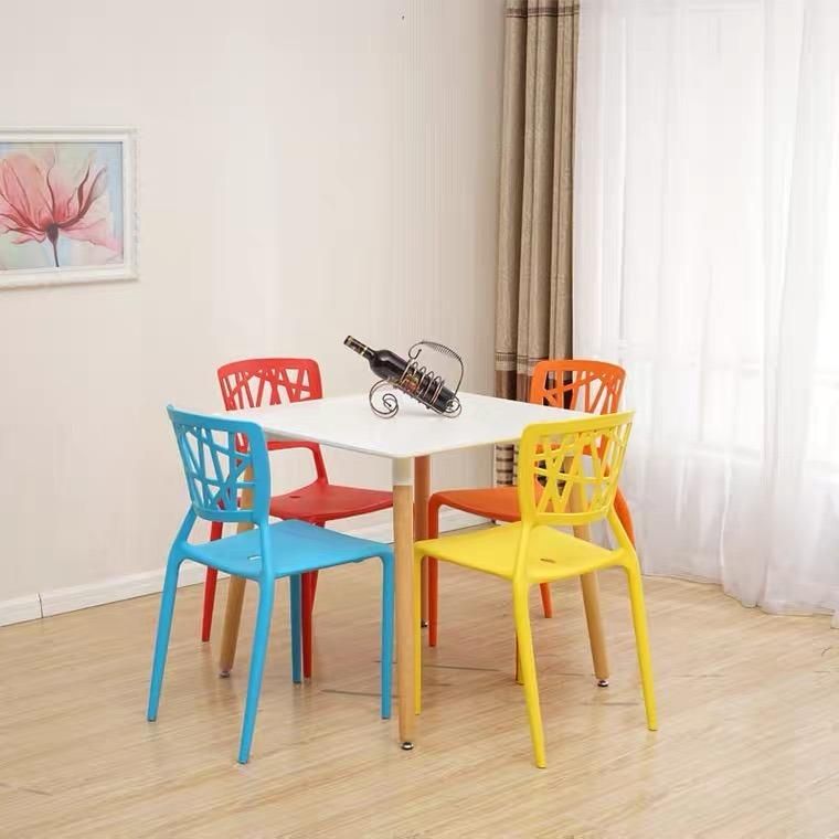 China High Quality Back Breathable Colorful Dining Stackable Plastic Chairs