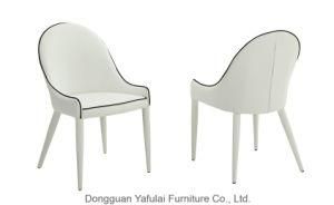 Modern Restaurant White Surrounding Edge PU Dining Chair