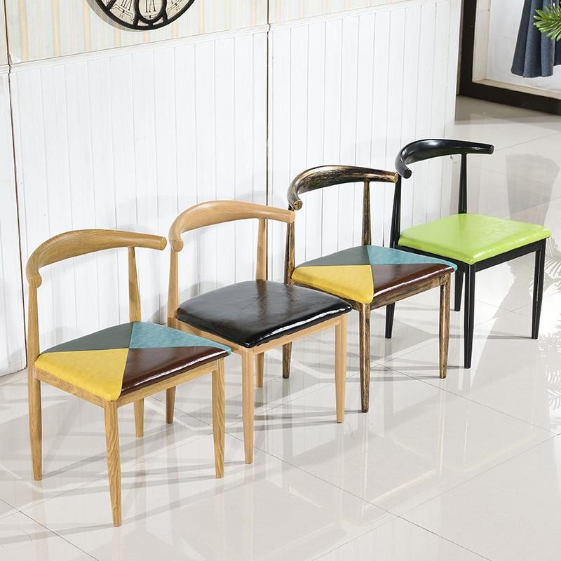 Costway Fluffy Stool Metal Legs Ancient Stool China Furniture Cafe Chair Metal Wooden Dining Chair