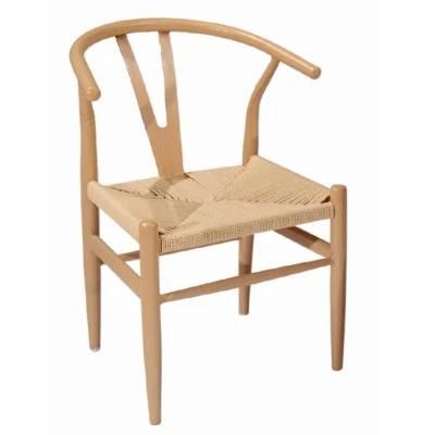 Restaurant Furniture Wishbone Style Seats CH24 Chair Chine Classic Solid Wood Rope Woven Chair