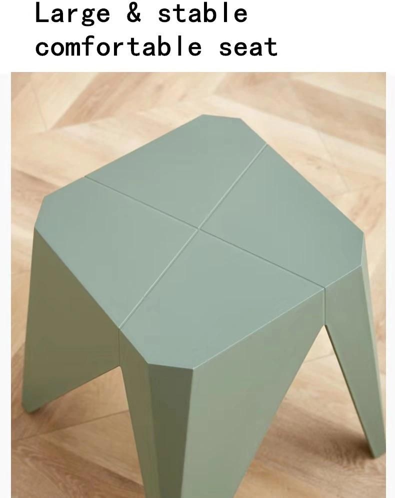 Home Furniture Simple Leisure Square Stools Colorful Stacking Plastic Stool