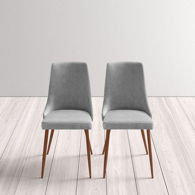 Factory Modern Hoom Furniture Banquet Chair High Quality Simple Wood Leg Fabric Velvet Dining Chair Restaurant Chair