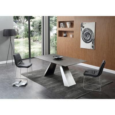 Fixed Rectangle Glass Table Dining Room Furniture