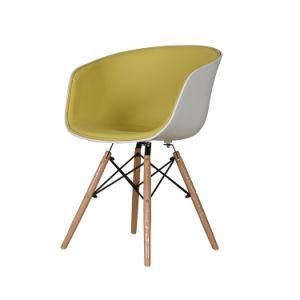 Nordic PP Seat Wooden Legs Dining Living Room Chair