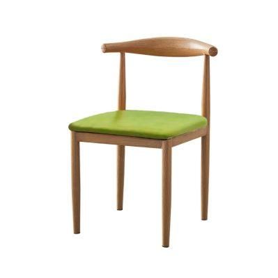 Restaurant Furniture Factory Horn Brass Dining Room Chairs Metal and Leather Chairs
