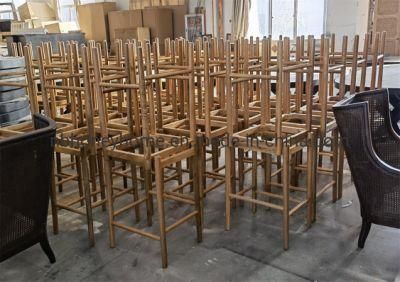 Oak Frame Paper Seat Wishbone Stool