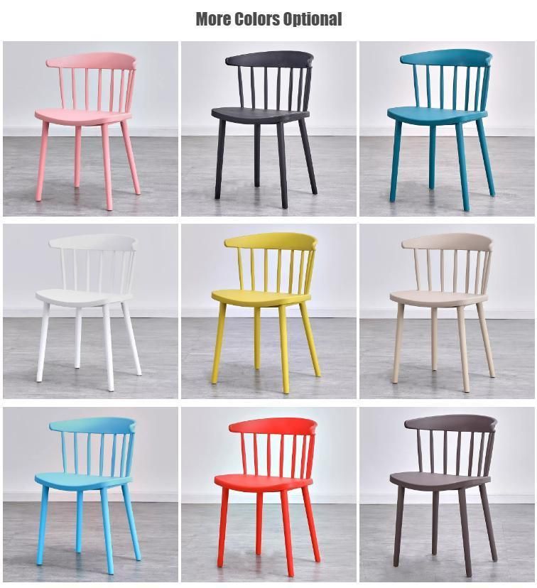 Home Furniture MID Back Simple Design Colorful Dining Plastic Chair