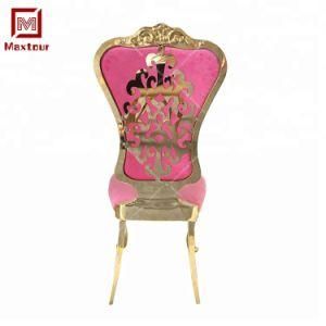 Dining Room Furniture Stainless Steel High Back Dining Chair for Wedding Event