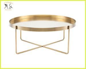 Modern Electroplating Gold Round Coffee Table