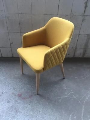 Modern Hot Selling Yellow Fabric Dining Chair Home Furniture