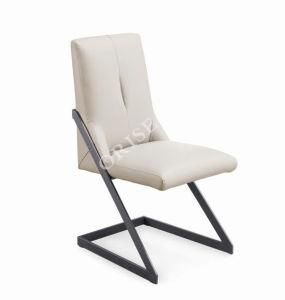 White Metal Frame Morden PU Dining Chair for Dining Room Furniture