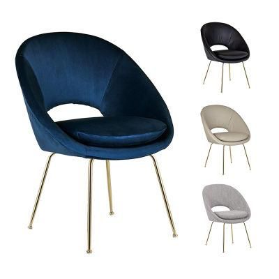 Nordic Furniture Dining Room Metal Leg Dining Velvet Dining Chair
