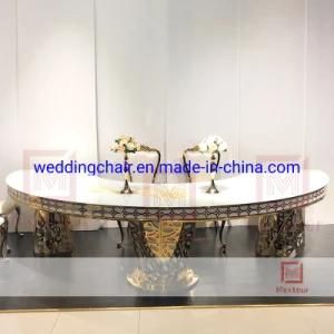 LED Half Moon Dining Table for High Grade Wedding Hall