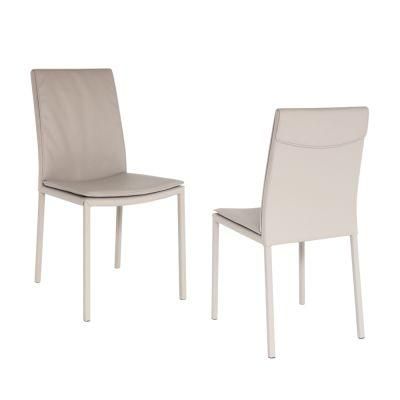 Customized Dining Chair PU Covers Simple Metal Restaurant Furniture