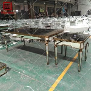 Modern Glass Dining Table Set 6 Chairs for Wedding Party