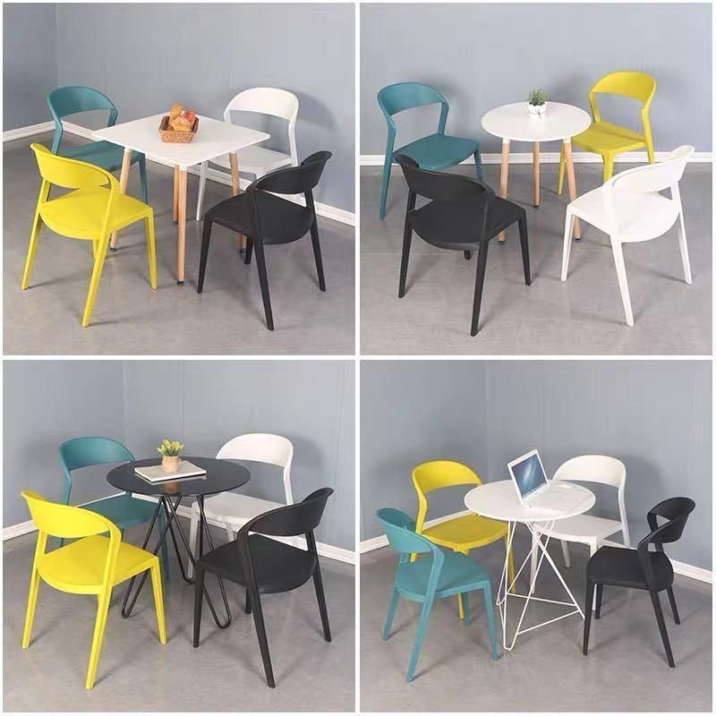 High Quality China Back Breathable Colorful Dining Stackable Plastic Chairs