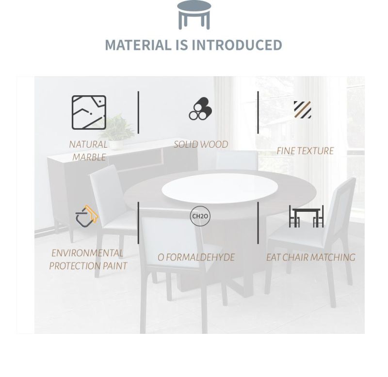 China Factory Modern Simple Design Round Marble Dining Table