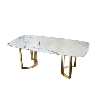 Modern Furniture Dining Table Multiple Sizes with Marble Top