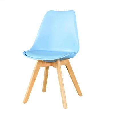 Chaise Plastique Chair for Cafe Terrace Turquoise PP+Wood Chair Modern Dining Sets