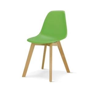 Nordic Style PP Seat Solid Wood Legs Dining Room Living Room Chair Outdoor Furniture