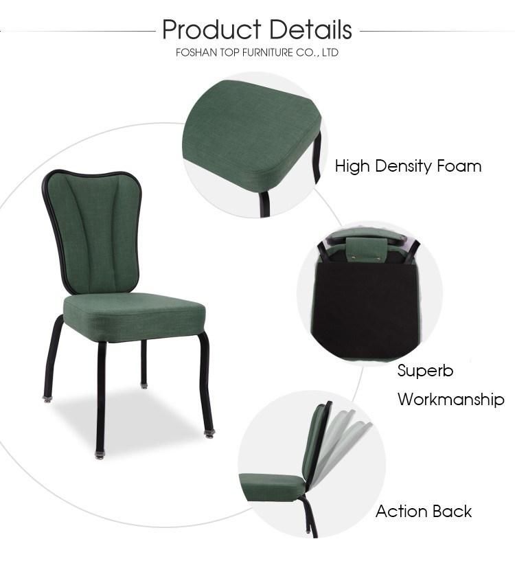 High Quality Comfortable Stackable Metal Banquet Sway Back Chair