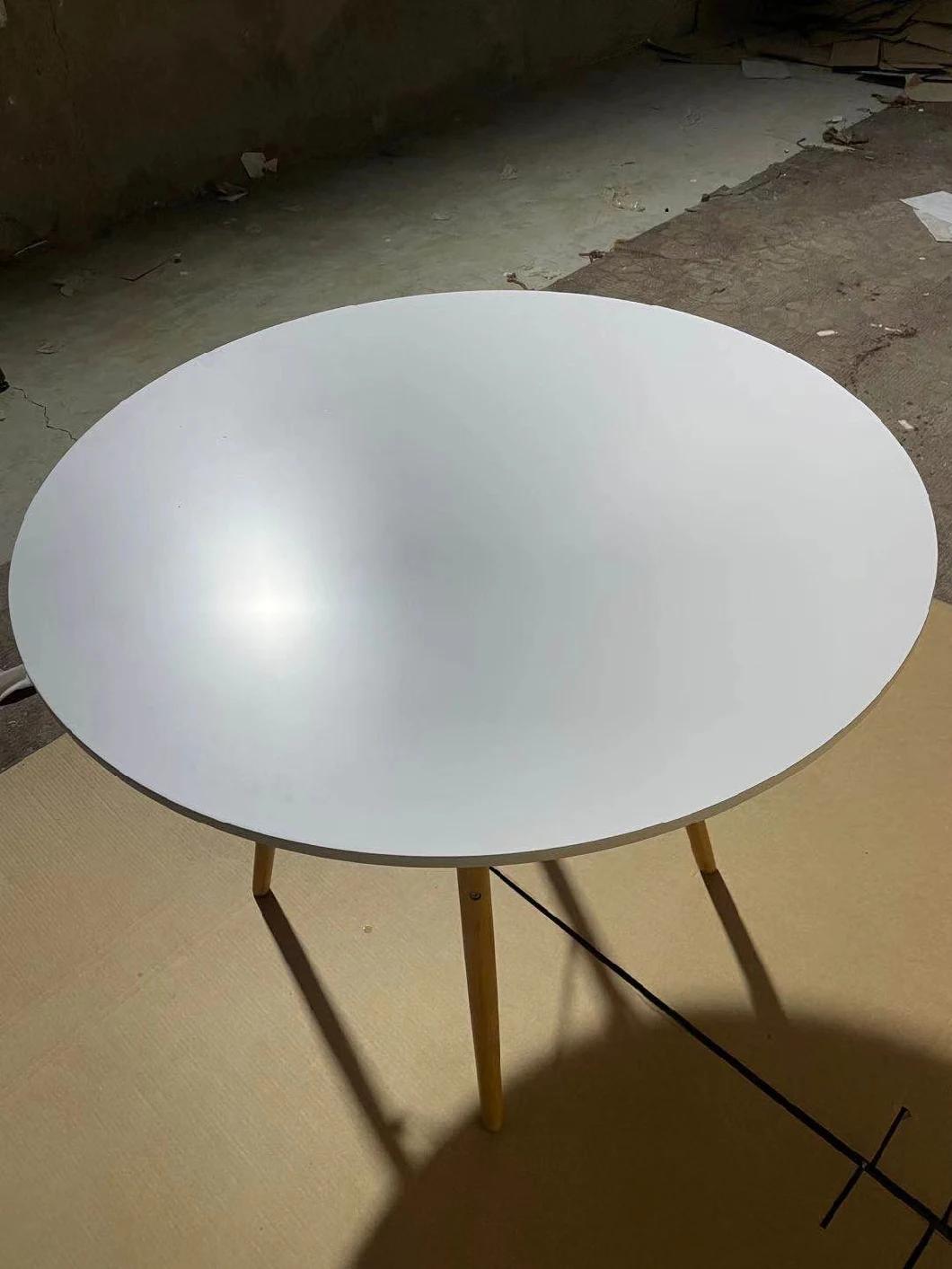 Wholesale Factory Modern Round Coffee Glass End Table with Four Wooden Leg
