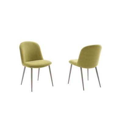 Italian Design Simple Hotel Coffee Shop Metal Fabric Dining Chair
