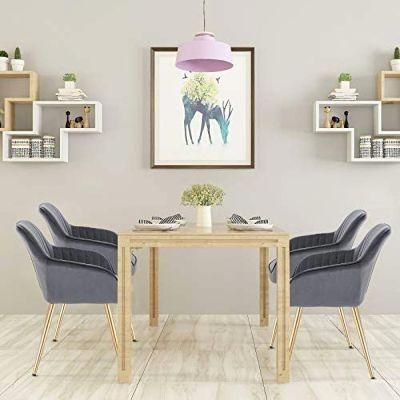 Modern Gold Leg Flannel Chair