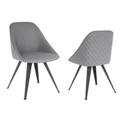 Factory Direct Comfortable Restaurant Soft PU Leather with Metal Legs Dining Chairs