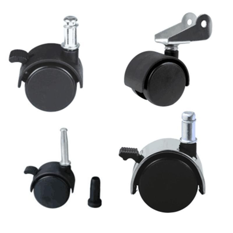 Caster M6 Thread Stem Dustproof Swivel TPE Share a 68 Degree Wheel