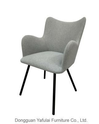 New Classic Armrest Fabric Metal Dining Chair Furniture