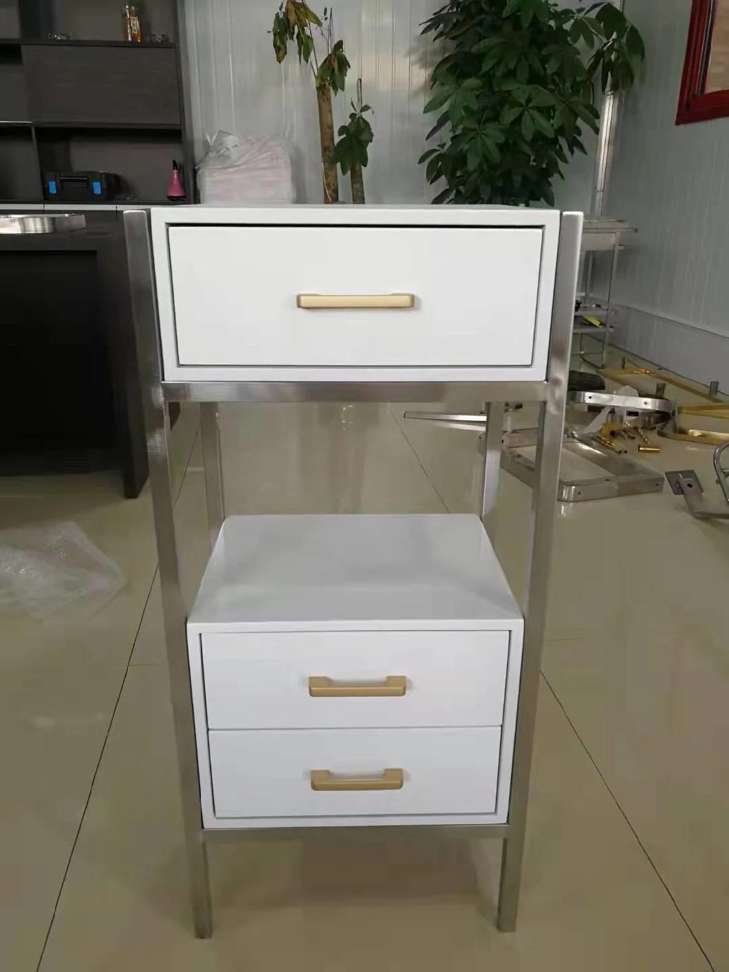 Wholesale Salon Furniture Beauty Hair Stylist Trolley Saloon Drawer Cart Hair Salon Wooden Cabinets