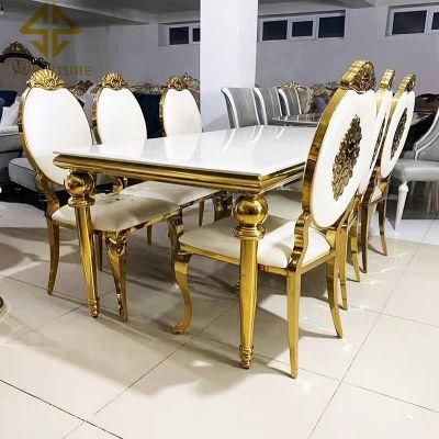 Modern Wedding Hotel Banquet Hall Stainless Steel Gold Dining Chair