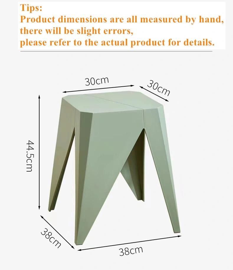 Home Furniture Simple Leisure Square Stools Colorful Stacking Plastic Stool