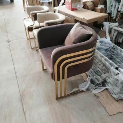 Northern Europe Style Hot Sale Low Price Light Luxury Chairs Cheap Price Metal Frame Upholstered Velvet Dining Chairs for Sale