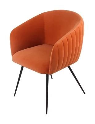 Hotel Coffee Shop Velvet with Metal Legs Leisure Chair