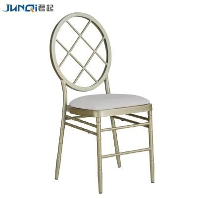 New Design Hotel Restaurant Wedding Stackable Metal Chiavari Chair