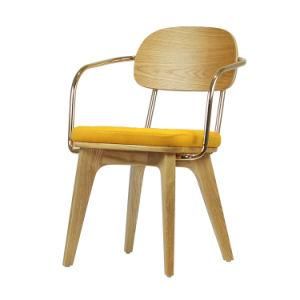 Hotel Furniture Modern Design with Armrest Wooden Chair