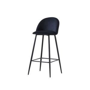 Simple Modern Design Black Painted Legs Bar Counter Stool
