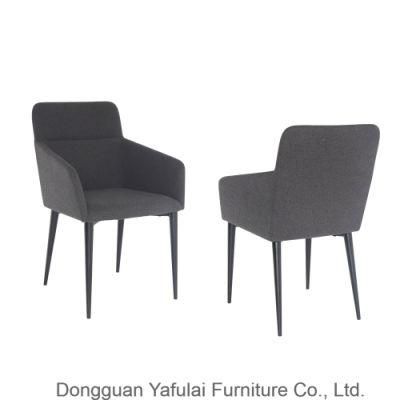 Classic Hot Sale Black Fabric Armrest Dining Chair