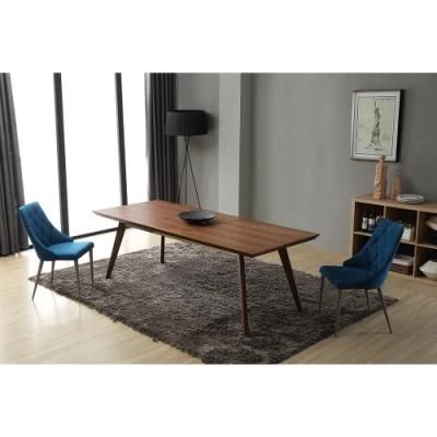 Modern Wooden MDF with Walnut Veneer Office Dining Table