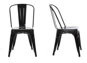 Modern Outdoor Furniture Steel Pink Colorful Matte Metal Outdoor Dining Chair