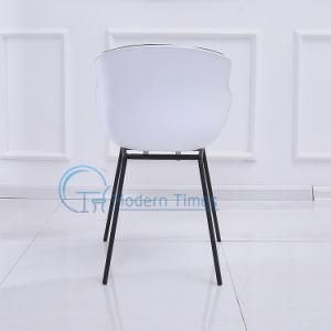 Outdoor Furniture Modern Fashion Design PP Material Cup-Shaped Seat Black Lacquered Leg Dining Chair Outdoor Dining Chair