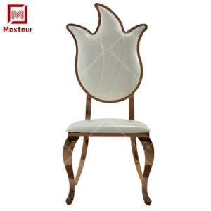 High Back Stainless Steel Wedding Gold Frame Banquet Chair From China Foshan