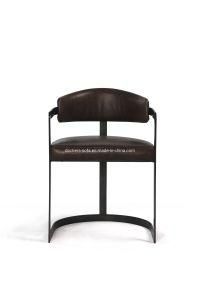 Industrial Furniture Loft Style Metal Antique Leather Dining Chair