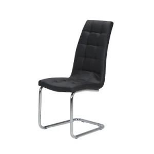 Modern Leather Upholstered Seat High Back Dining Chair